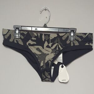 NWT Prana Black and Tan Patterned Bikini Bottom